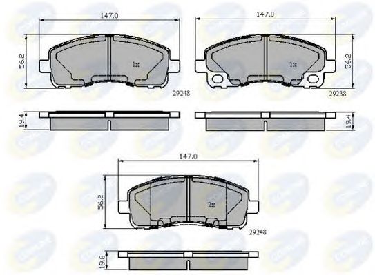 set placute frana,frana disc