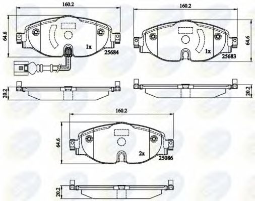 set placute frana,frana disc