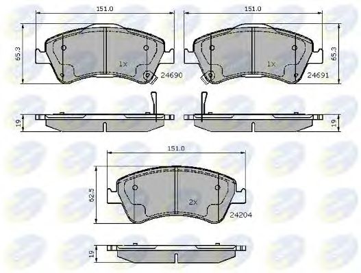 set placute frana,frana disc