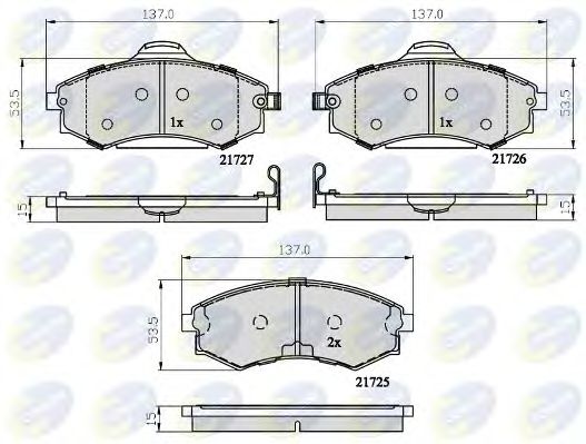 set placute frana,frana disc