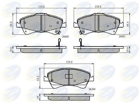 set placute frana,frana disc