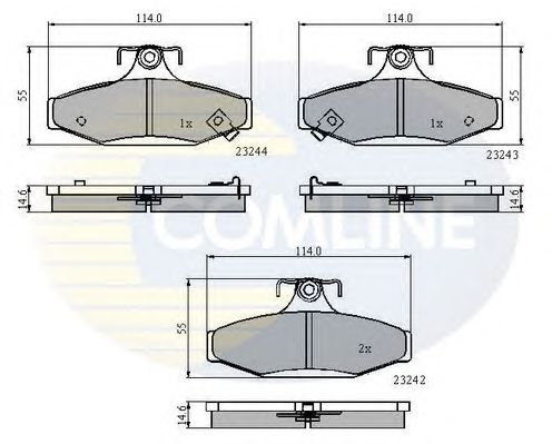 set placute frana,frana disc