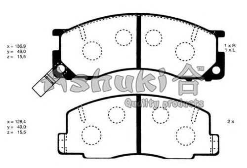 set placute frana,frana disc