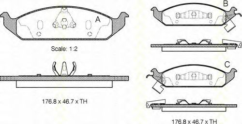 set placute frana,frana disc