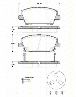 set placute frana,frana disc