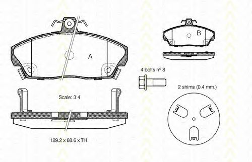 set placute frana,frana disc