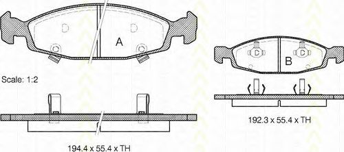 set placute frana,frana disc