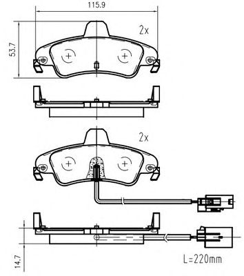 set placute frana,frana disc