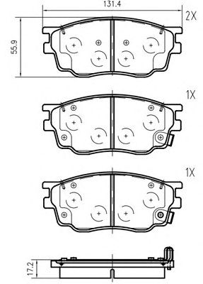 set placute frana,frana disc