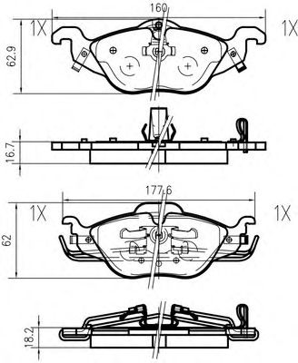 set placute frana,frana disc