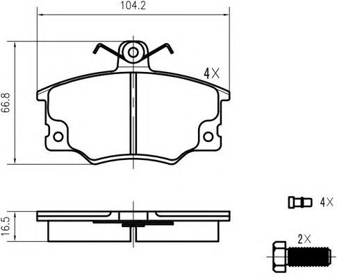 set placute frana,frana disc