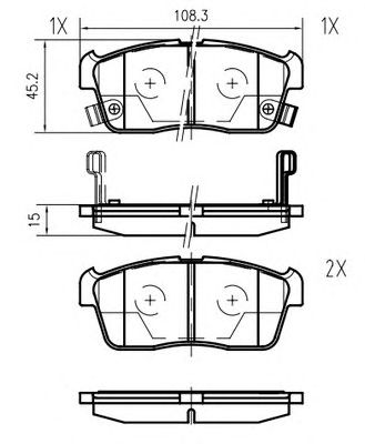 set placute frana,frana disc