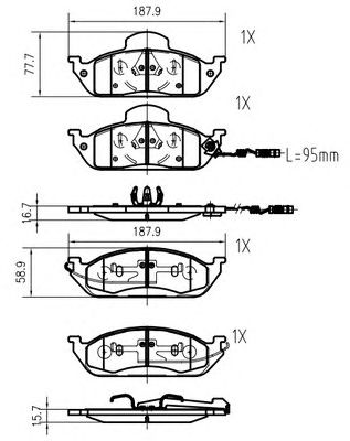 set placute frana,frana disc