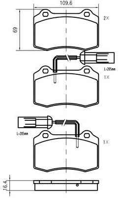 set placute frana,frana disc