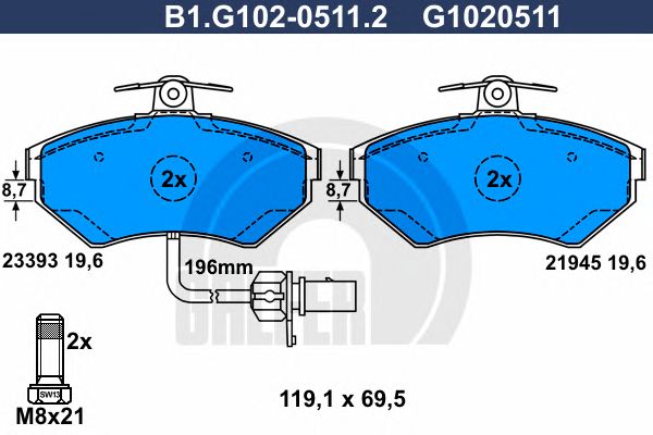 set placute frana,frana disc