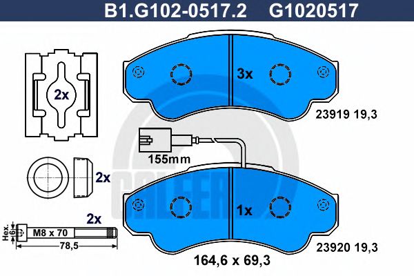 set placute frana,frana disc