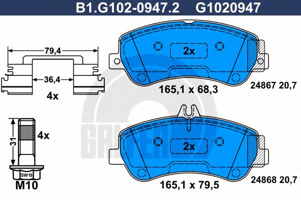 set placute frana,frana disc