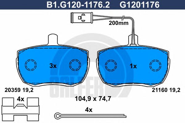 set placute frana,frana disc