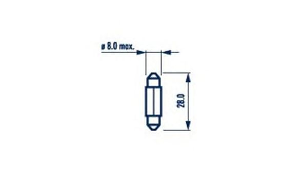 Bec 12V/3W (TUBULAR) SV7,5 