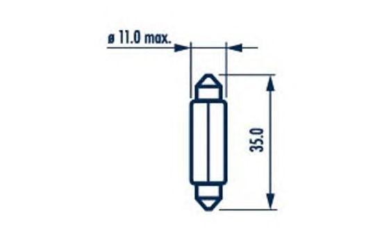 Bec, iluminare numar circulatie 24V/5W C5W (tubular)