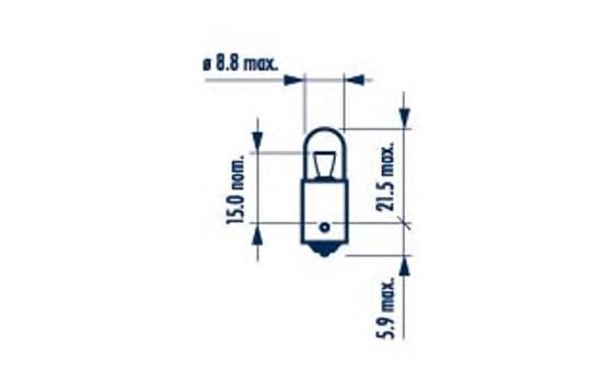 Bec, semnalizator 12V/4W T4W (metalic) BLUE