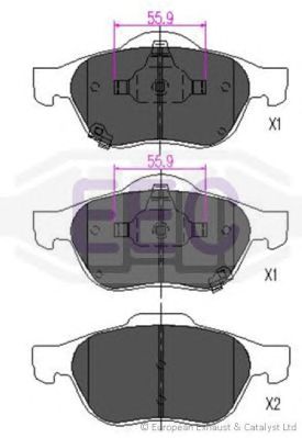 set placute frana,frana disc