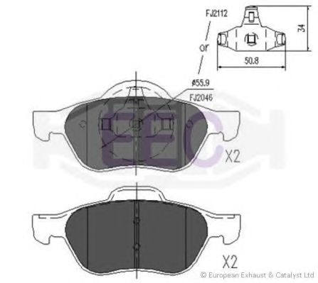 set placute frana,frana disc