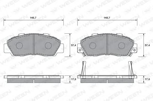 set placute frana,frana disc