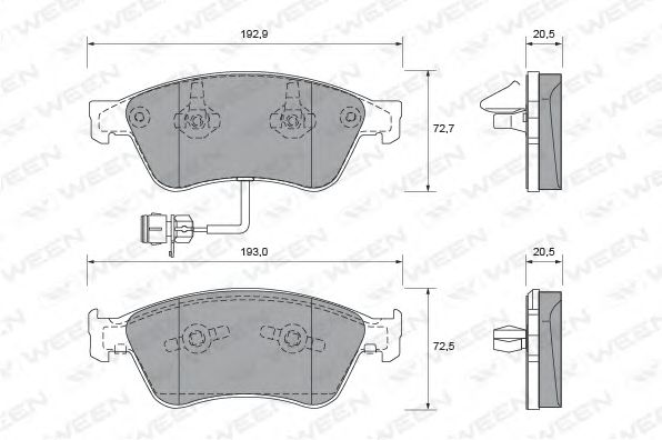 set placute frana,frana disc