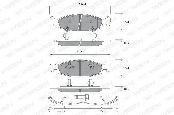 set placute frana,frana disc