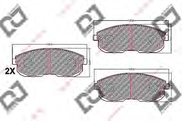 set placute frana,frana disc