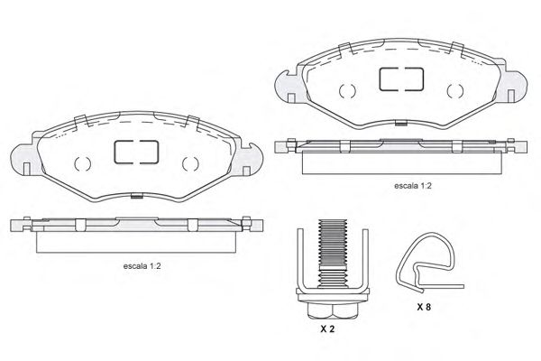 set placute frana,frana disc