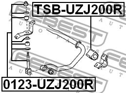 Brat/bieleta suspensie, stabilizator TOYOTA LAND CRUISER 200 4,5D/4,7 08-