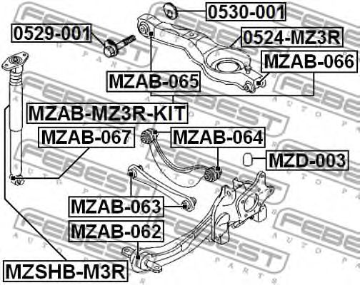 Nachlaufschale, corp axe MAZDA 3 BK 2003-2008