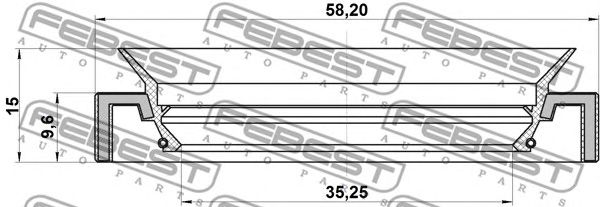 Simering, ax cardanic MAZDA 37X58X9,2X15