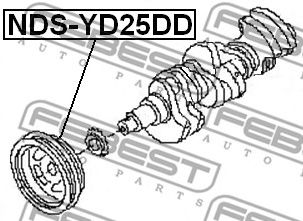 Fulie curea, arbore cotit NISSAN NAVARA 2,5DCI