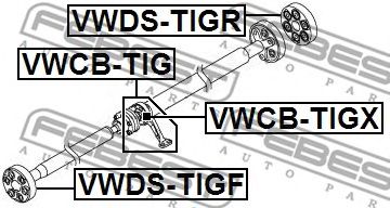 lagar central,cardan VW TIGUAN 1,4-2,0 TSI 4MOTION 07-