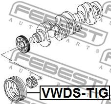 Fulie curea, arbore cotit VW CADDY III NADWOZIE PEĹ‚NE (2KA, 2KH, 2CA, 2CH)