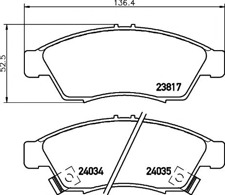 set placute frana,frana disc