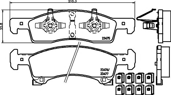 set placute frana,frana disc