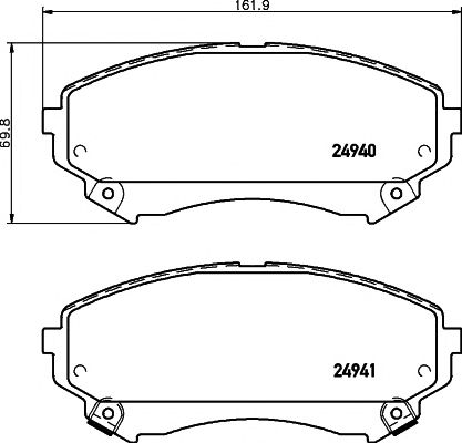 set placute frana,frana disc