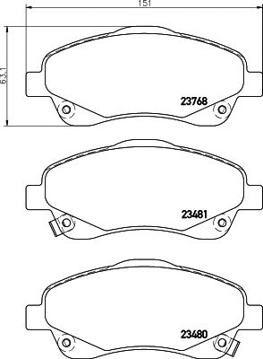 set placute frana,frana disc