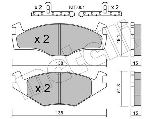 set placute frana,frana disc