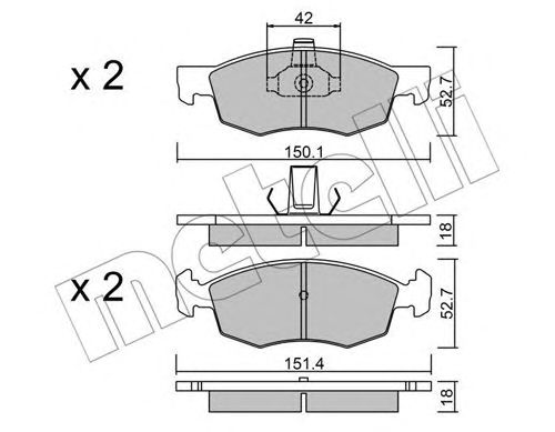 set placute frana,frana disc