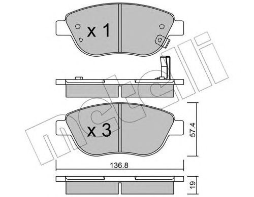 set placute frana,frana disc