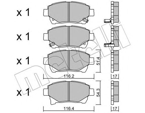 set placute frana,frana disc