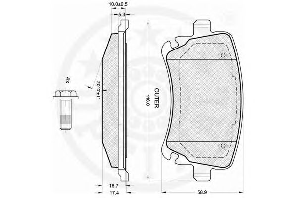 set placute frana,frana disc