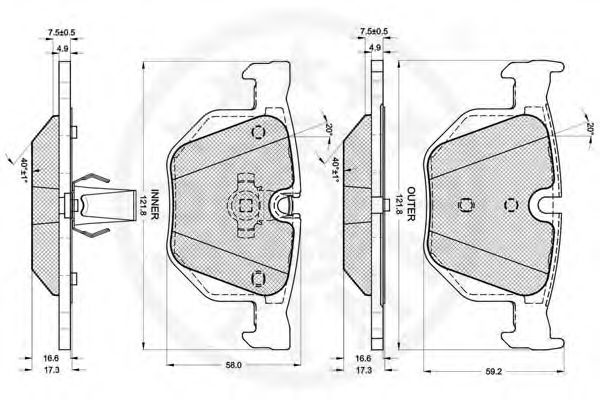 set placute frana,frana disc