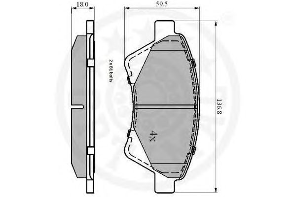 set placute frana,frana disc