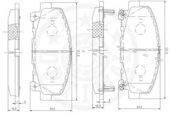 set placute frana,frana disc